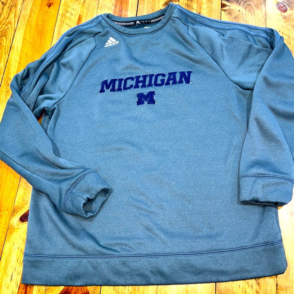 Adidas Climawarm Gray University of Michigan Swearshirt